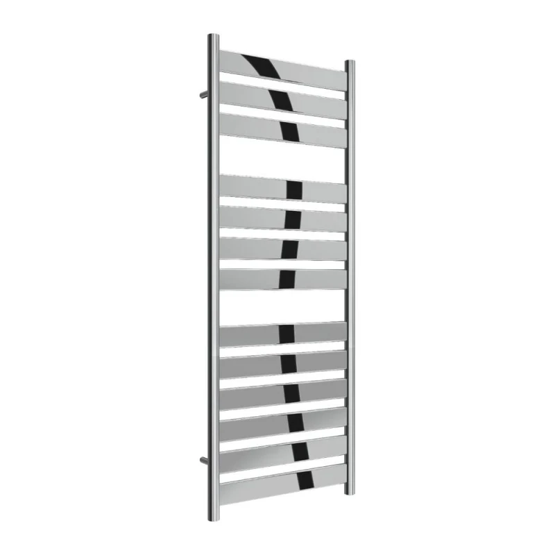 Image of Bathroom Kingdom Carpi Chrome Designer Flat Panel Heated Towel Rail 1300x500 in Silver Silver Unisex