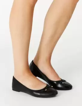 Image of Accessorize Womens Plain Ballerina Flats Black, Size: 36