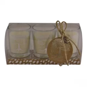 image of Set Of 3 Tree Of Life Fragranced Votive Candles