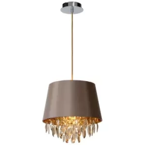 Image of Lucide DOLTI - Pendant Light - Ø30cm - 1xE27 - Taupe