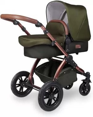 image of Ickle Bubba Stomp V4 All-in-One Travel System with ISOFIX Base Woodland Bronze