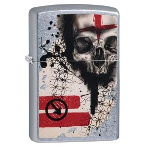 Zippo Trash Polka Tattoo Skull Chrome Regular Windproof Lighter