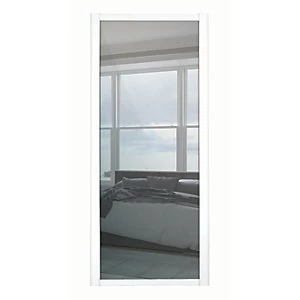 image of Spacepro 1 Panel Shaker White Frame Mirror Door - 610mm