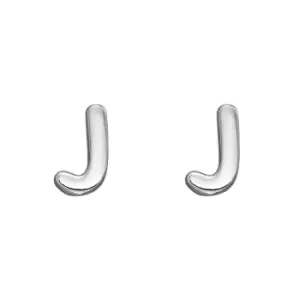 Image of Sterling Silver Alphabet Letter J Stud Earrings