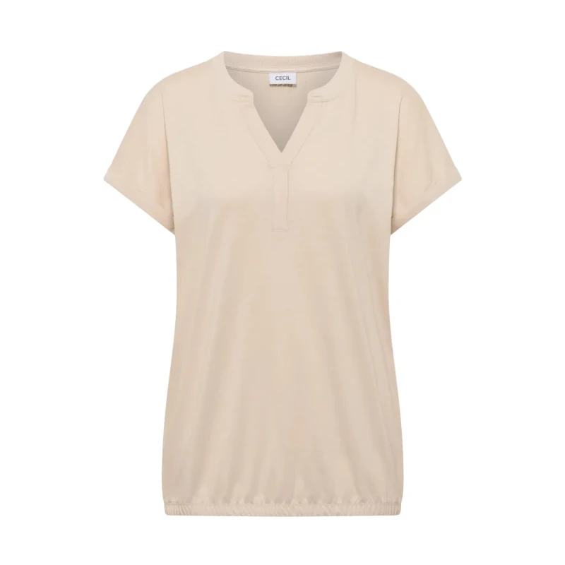Image of cecil Womens tunic Cecil Rib Collar Beige Female L