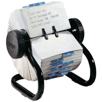 Original Rolodex Classic 500 Rotary Open Card File Black S0793600