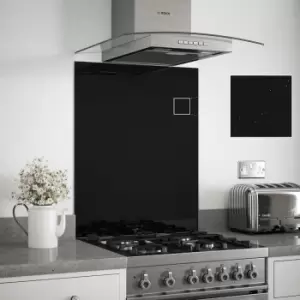 image of Black Sparkle Glass Kitchen Splashback 600mm X 750mm