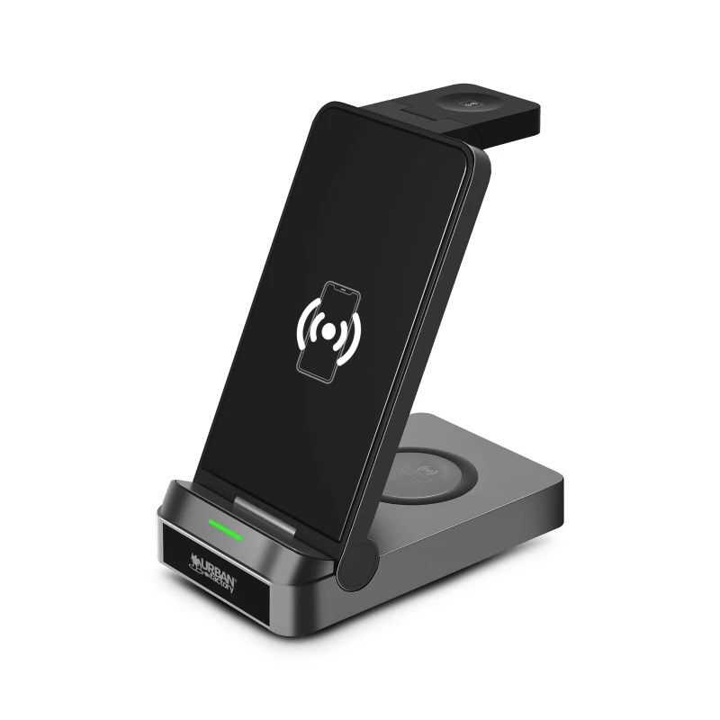 Image of Urban Factory Urban Factory POWEE PRO: QI CHARGING BASE 3-in-1 with charging Sand 22.5W - Smartphone / Smartwatch / Earphones SWC40UF