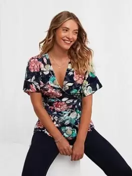 Image of Joe Browns Delightful Devore Top - Blue Size 12, Women