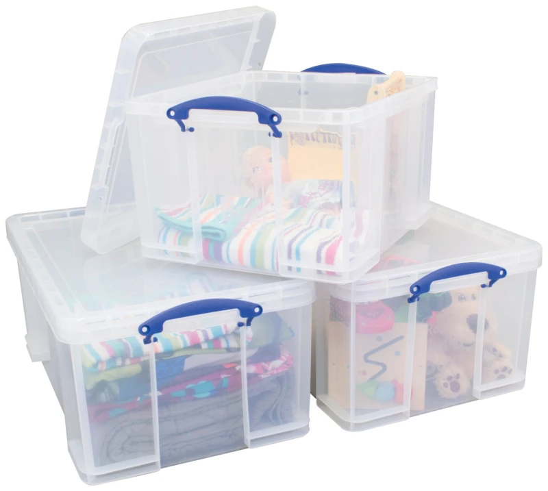 Image of Really Useful Box Really Useful 2 x 64 Litre 1 x 42 Litre Storage Boxes Pack