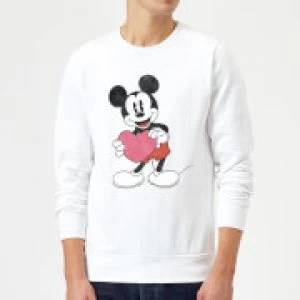 Disney Mickey Mouse Heart Gift Sweatshirt - White - XL