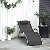 Image of OutSunny Ergonomic Lounge Chair Black