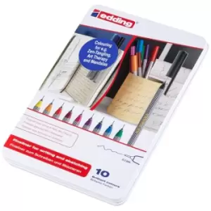Image of Edding 55 Fineliner Set Metal Box Set of 10