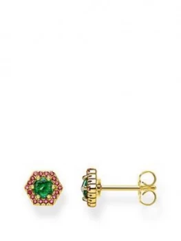 Thomas Sabo Green Hexagon Ear Studs