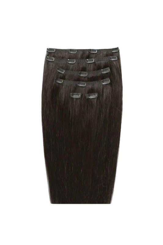 Image of Beauty Works Womens 20" Double Hair Set Clip-In Extensions 210g in Raven Raven Female One Size