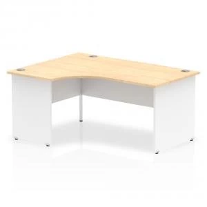 Image of Trexus Desk Crescent Left Hand Panel End 1600x800mm Maple Top White