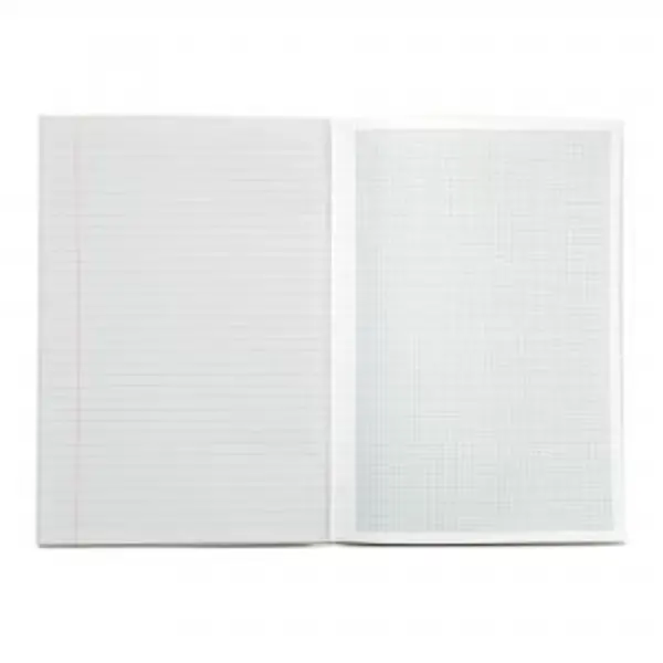 Image of Rhino A4 Science Book 64 Page Ruled 8mm With Margin And 10mm Graph Ruling On Reverse Black (Pack 6) - TBSC1BU-0