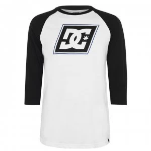 Image of DC DC Slant Logo Raglan T Shirt - White