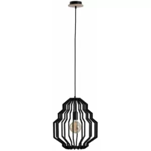 image of Keter Rufo Wire Frame Pendant Ceiling Light Black, 35.5cm, 1x E27