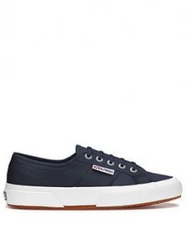 Image of SUPERGA 2750 Leather Plimsoll - Navy, Size 8, Women