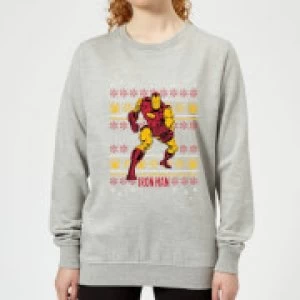 Image of Marvel Iron Man Womens Christmas Sweatshirt - Grey - 3XL