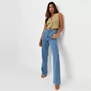 image of Missguided Loose Straight Jean - Blue