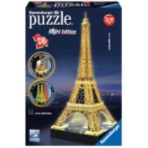 Image of Ravensburger Eiffel Tower Night Edition 3D Jigsaw Puzzle (216 Pieces)