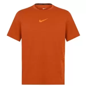 Image of Nike Pro Dri-FIT Burnout Mens Short-Sleeve Top - Orange