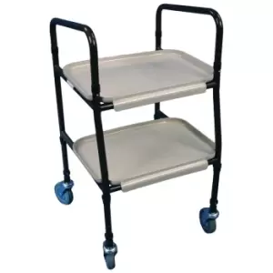 image of Aidapt Height Adjustable Strolley Trolley - Brown & Cream