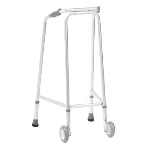 image of Nrs Healthcare Ultra Narrow Walking Frame (wheeled) Adjustable Height - Medium