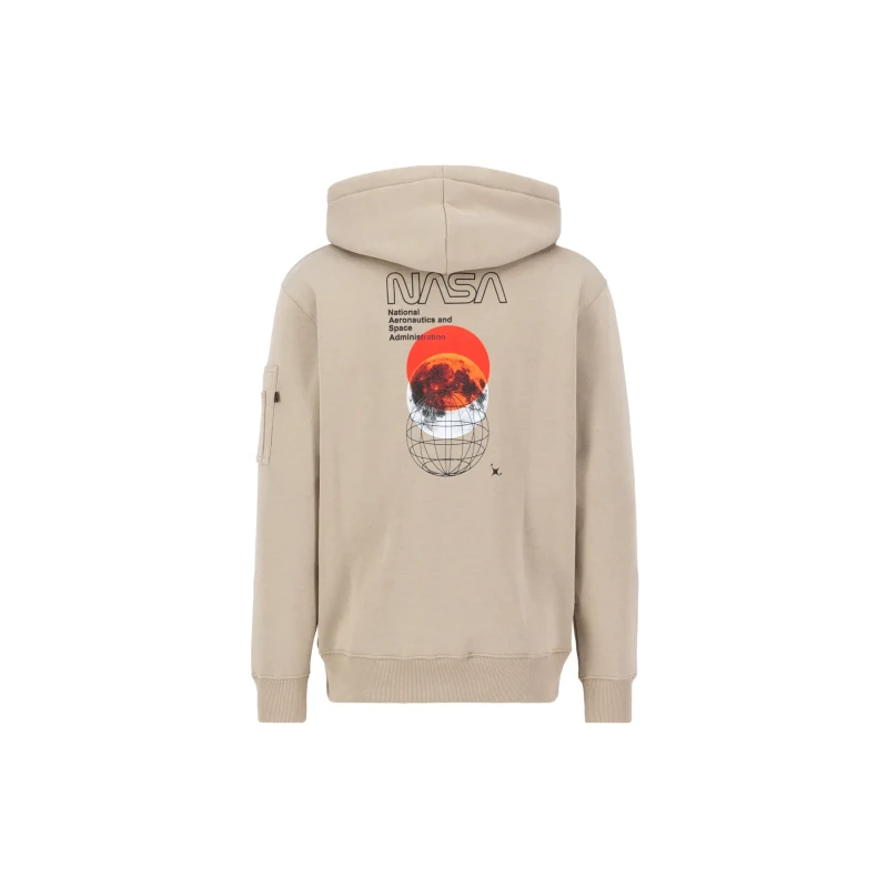 Image of alpha industries Hooded sweatshirt Alpha Industries Nasa Orbit Beige Male S