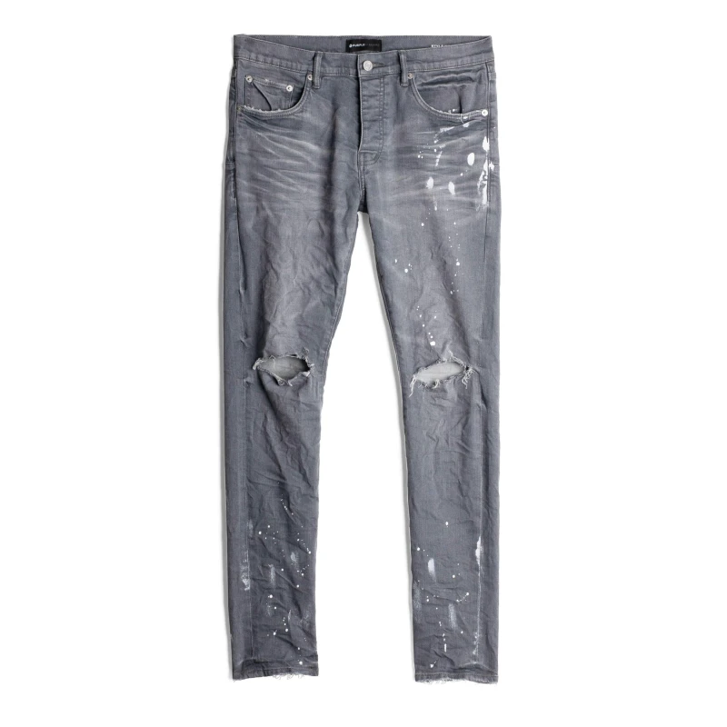 Image of Purple Brand Gray Knee Slit Skinny Jeans