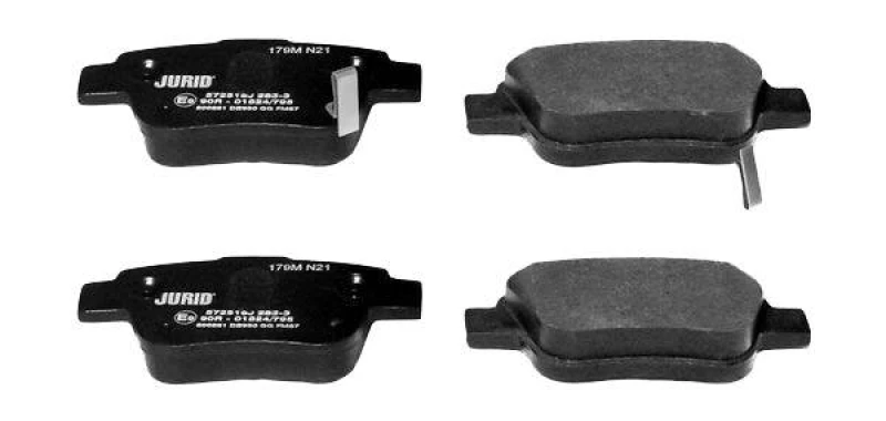 Image of JURID 572516J Brake pad set with acoustic wear warning, without accessories Brake Pad Set,disc brake (402)