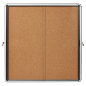 image of Nobo 1902574 Internal Glazed Case 12 x A4 Cork Sliding Door