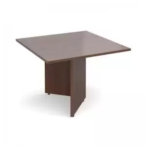 image of Arrow head leg square extension table 1000mm x 1000mm - walnut