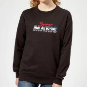 Image of Nintendo Super Mario Original 80s Hero Womens Sweatshirt - Black