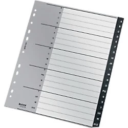 Image of Leitz Recycle Indices A4+ CO2 Neutral Black 20 Part Perforated 90% Recycled Plastic A - Z