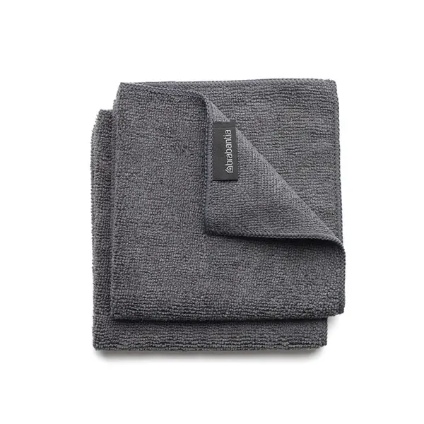 image of Brabantia SinkSide Set of 2 Microfibre Dish Cloths Dark Grey