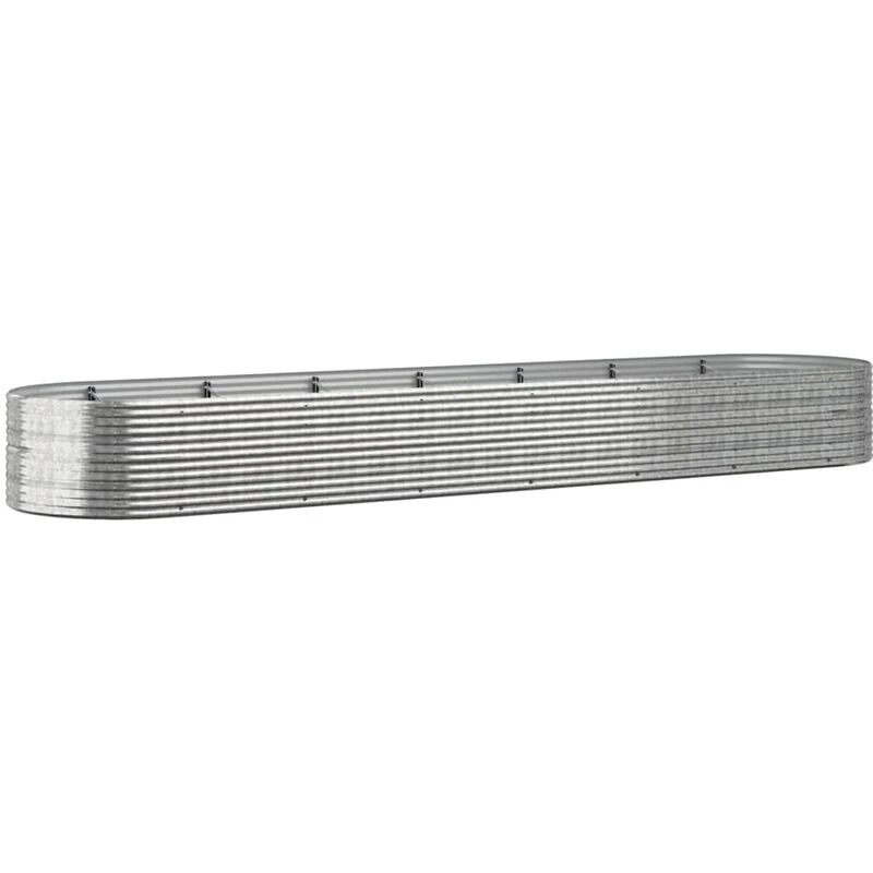 Image of vidaXL Garden Raised Bed Powder-coated Steel 584x140x68cm Silver 319122