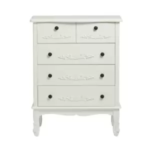 image of Antoinette 5 Large Drawer Chest White