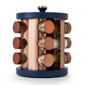 image of Tower Cavaletto 12 Jar Rotating Spice Rack - Blue