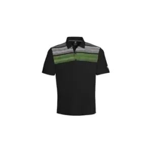 Island Green Matrix Print Polo - Black/Lime/White - L