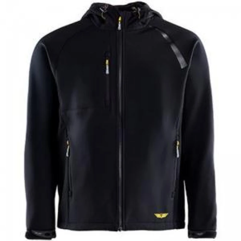 Image of Trojan Trojan Mens Black Hooded Softshell Jacket S 18L2903