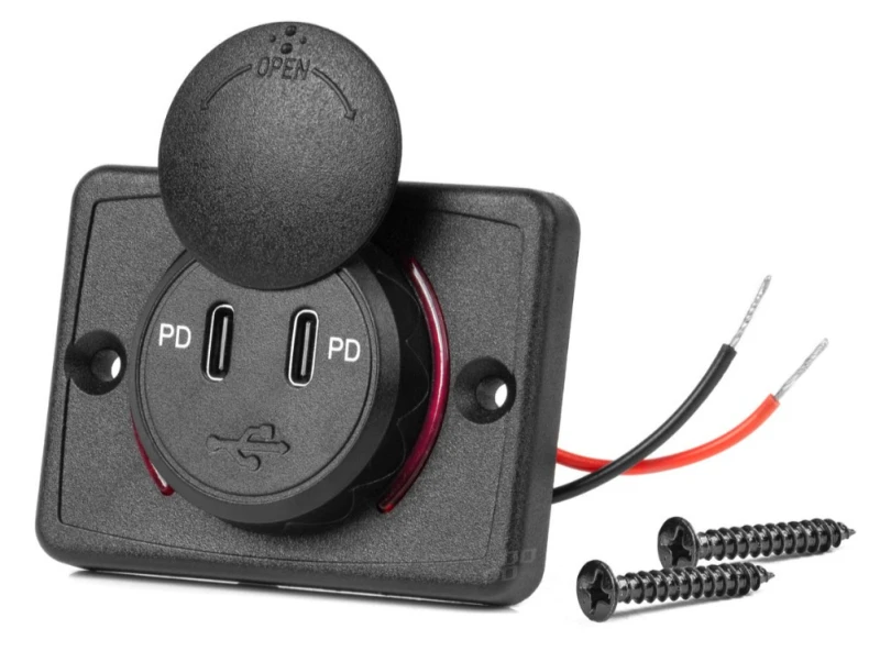 Image of AMiO 04232 Car mobile phone charger with moisture protection, Number of inlets/outlets: 2, Power Delivery Car mobile phone charger (100026)