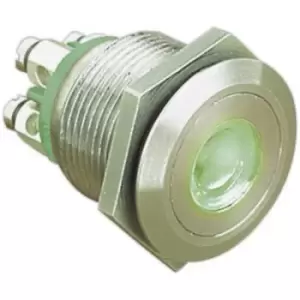 Image of Bulgin MPI001/TERM/GN Tamper-proof pushbutton 24 V DC 0.05 A 1 x Off/(On) momentary Green (Ø x L) 22mm x 31mm IP66