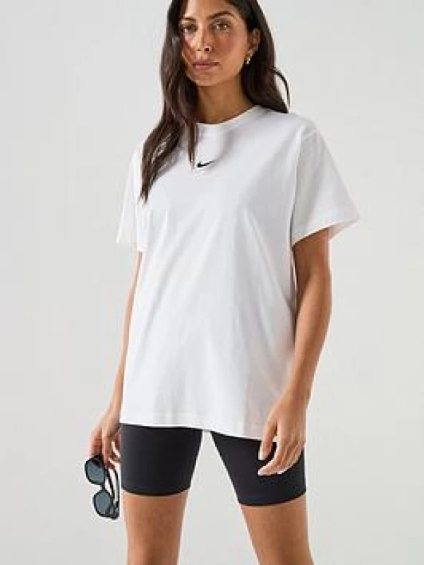 Image of Nike Oversized Logo T-Shirt Womens - White Female 14