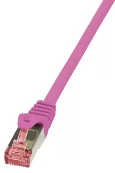 image of LogiLink Cat.6 S/FTP, 0.25m networking cable Pink Cat6 S/FTP (S-STP)