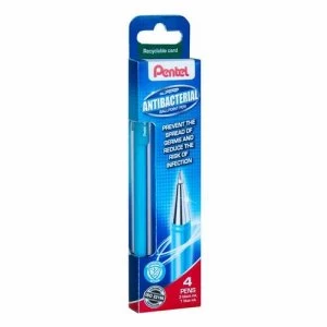 Pentel Superb AntiBacterial Ballpen Assorted PK4