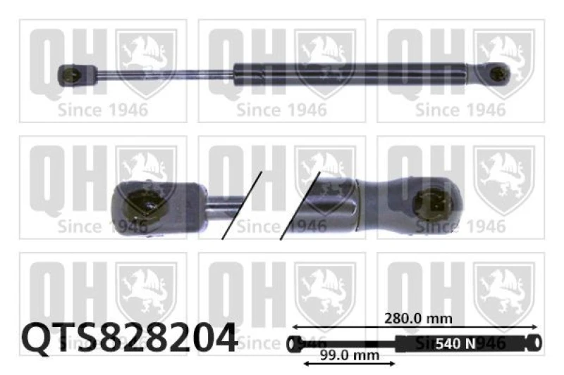 Image of QUINTON HAZELL Tailgate strut QUINTON HAZELL QTS828204