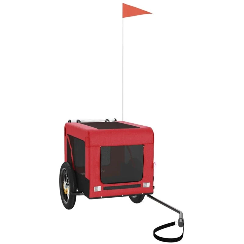 Image of VIDAXL Vidaxl - Pet Bike Trailer Red and Black Oxford Fabric&Iron 8720845769932